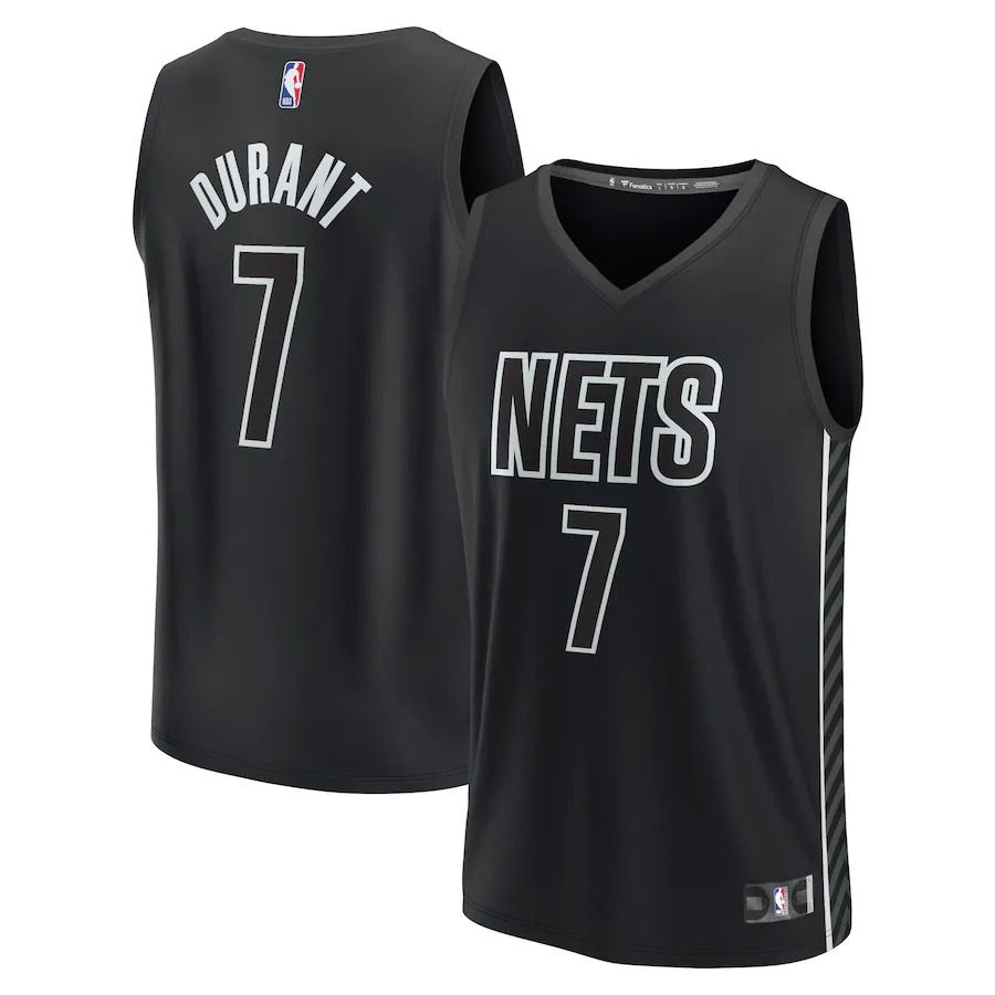 Men Brooklyn Nets #7 Kevin Durant Fanatics Branded Black Statement Edition 2022-23 Fast Break Player NBA Jersey